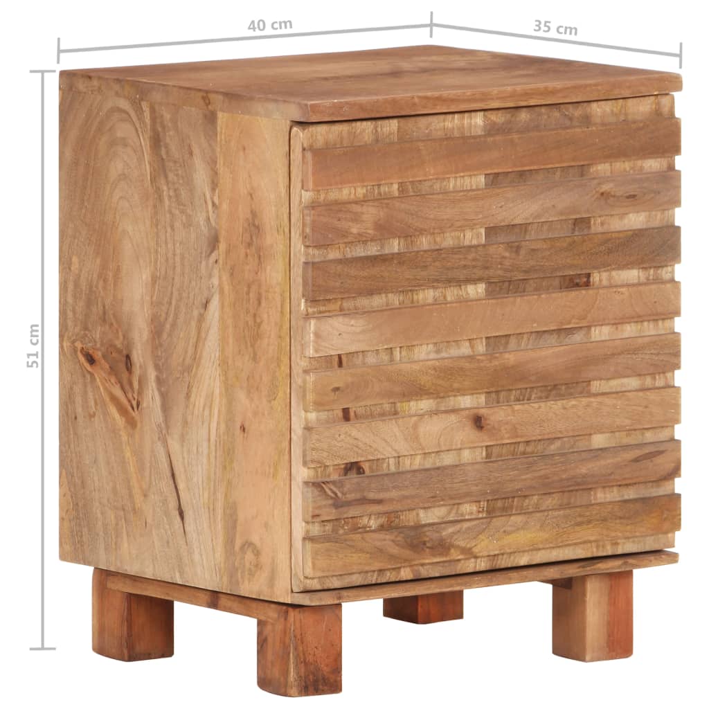 vidaXL Table de chevet 40x35x51 cm Bois de manguier solide