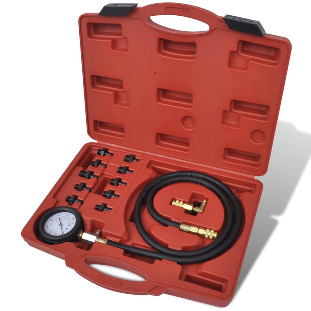 vidaXL Kit à outils de test de pression de l'huile et du moteur