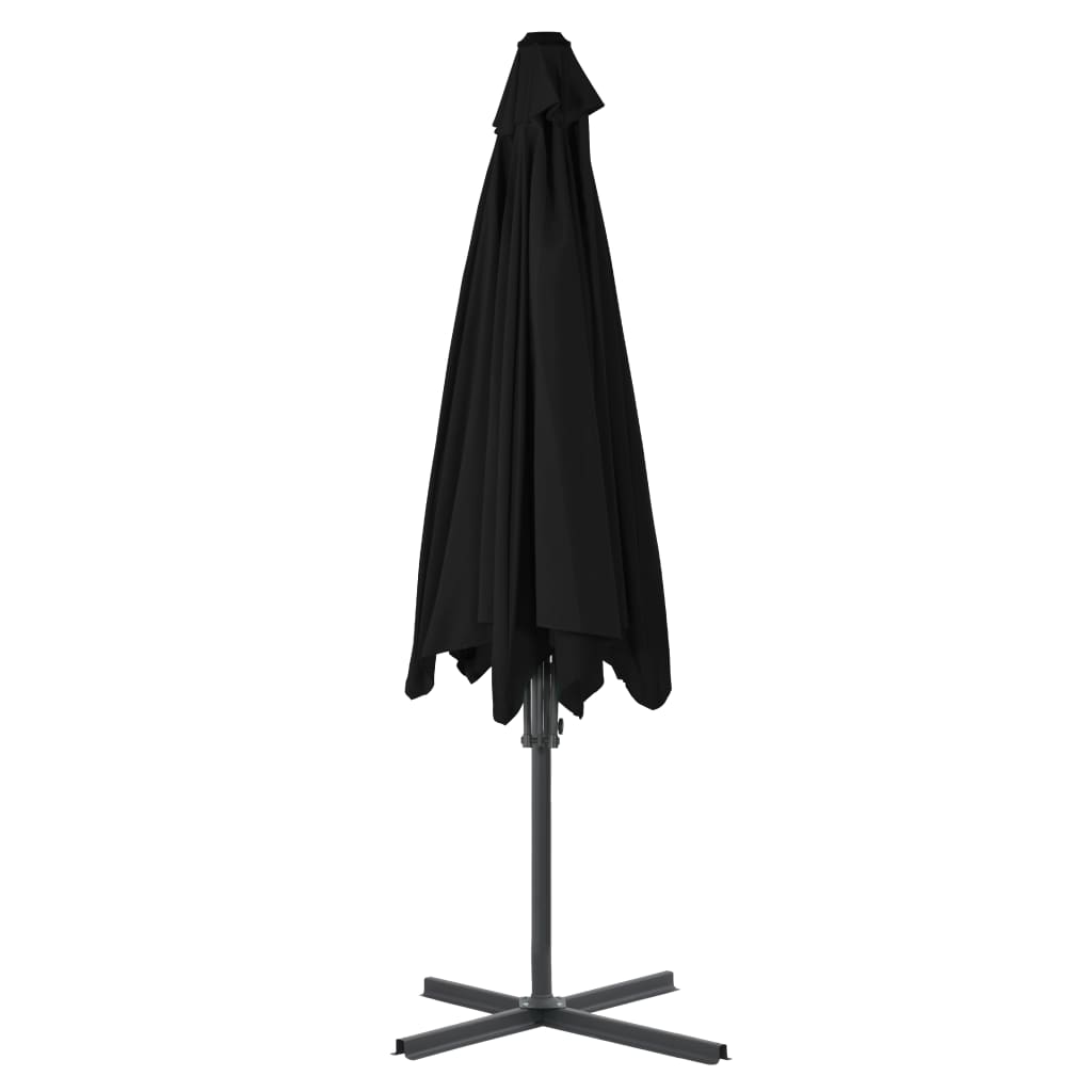 vidaXL Parasol de jardin avec mât en acier noir 300x230 cm