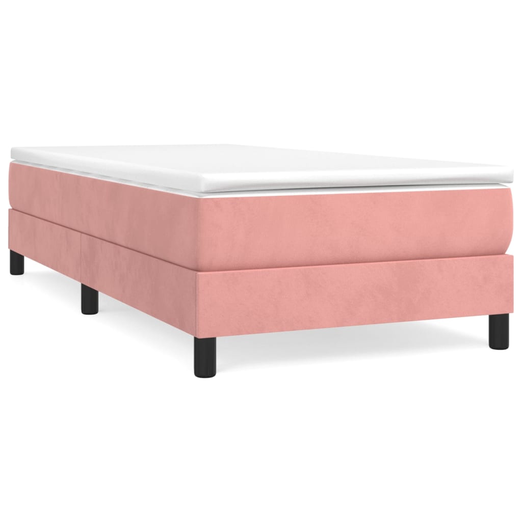 vidaXL Sommier à lattes de lit avec matelas Rose 100x200 cm Velours