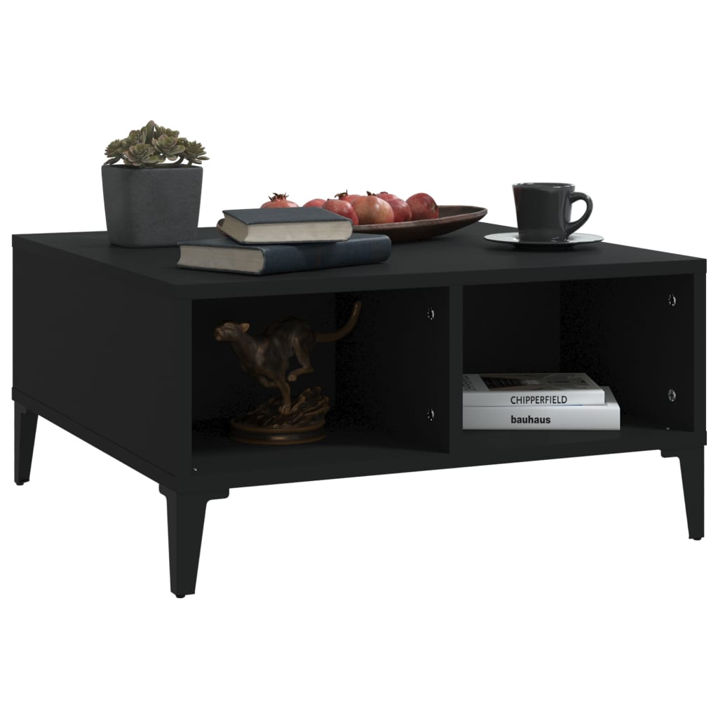 vidaXL Table basse noir 60x60x30 cm bois d'ingénierie