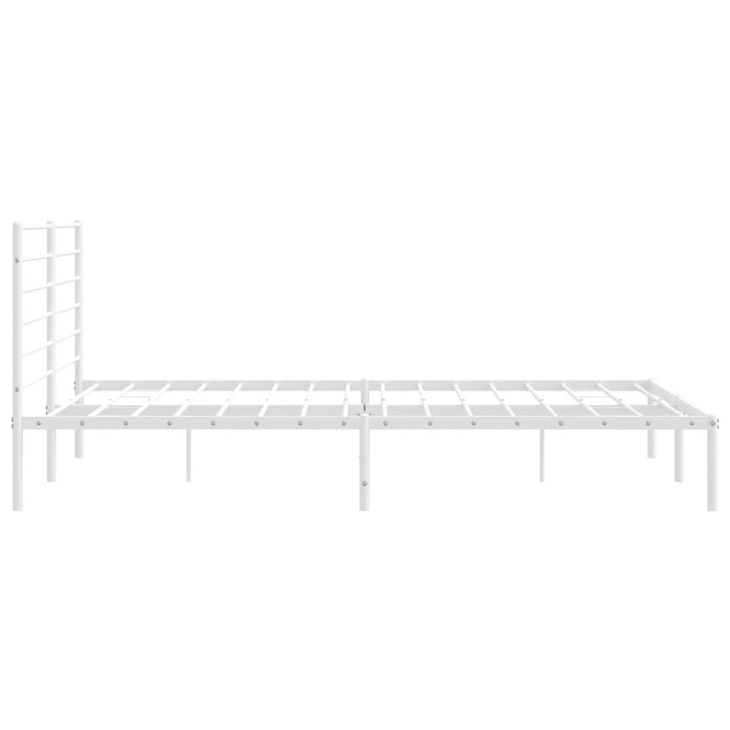 vidaXL Cadre de lit métal sans matelas et tête de lit blanc 200x200 cm