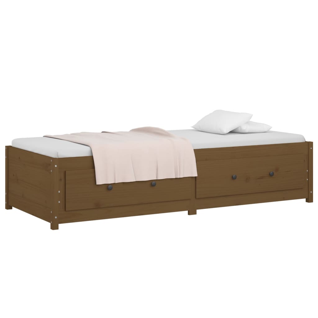 vidaXL Lit de jour Marron miel 90x190 cm Simple Bois de pin massif