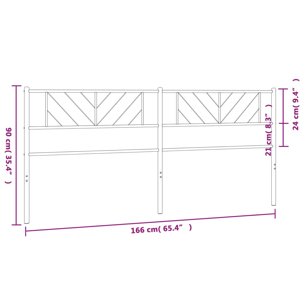 vidaXL Tête de lit métal blanc 160 cm