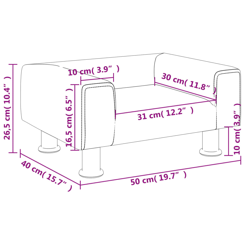 vidaXL Canapé pour enfants gris clair 50x40x26,5 cm velours