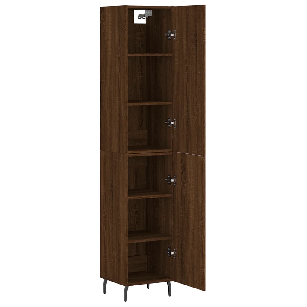 vidaXL Buffet haut Chêne marron 34,5x34x180 cm Bois d'ingénierie