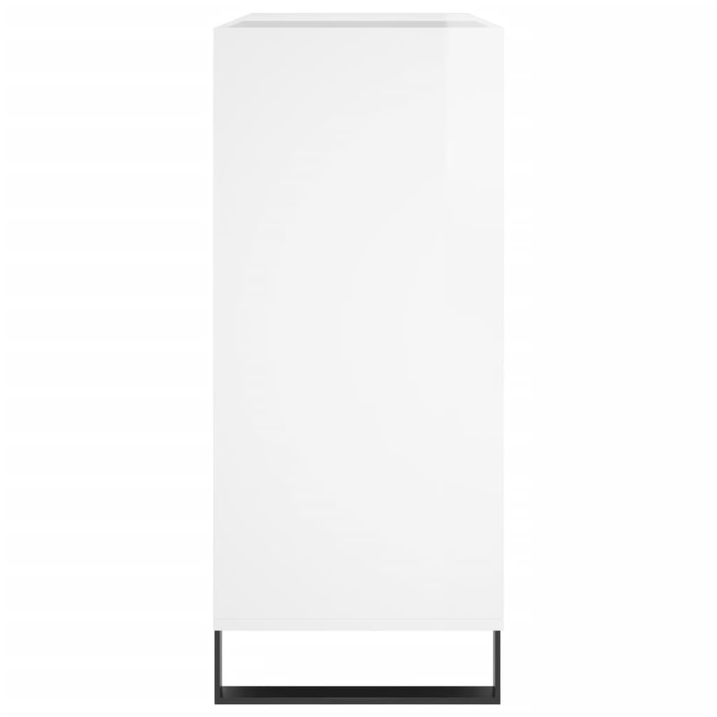 vidaXL Armoire à disques blanc brillant 84,5x38x89cm bois d'ingénierie