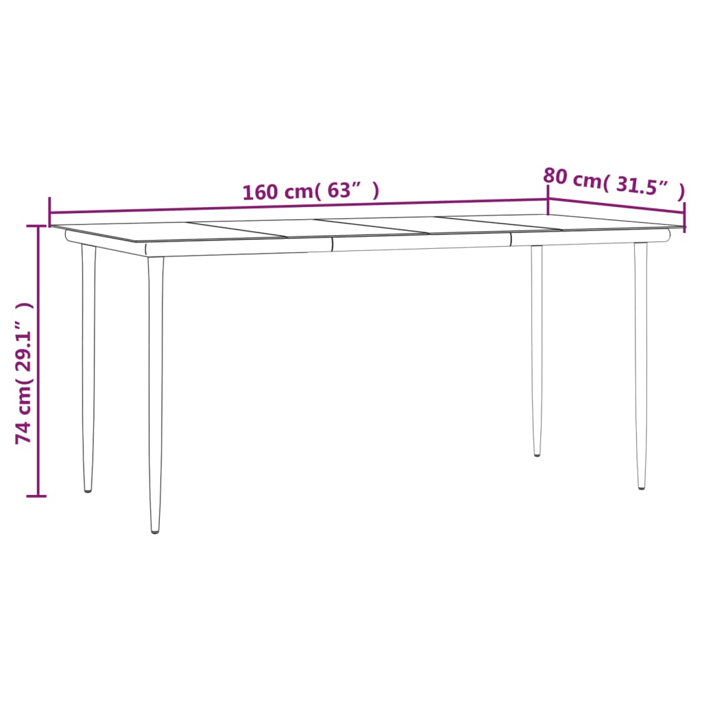 vidaXL Ensemble à manger de jardin coussins 5pcs Noir Résine tressée