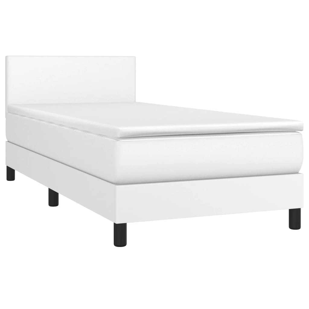 vidaXL Sommier à lattes de lit avec matelas et LED Blanc 80x200cm