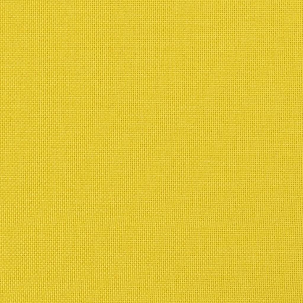 vidaXL Canapé 2 places avec oreillers jaune clair 140 cm tissu