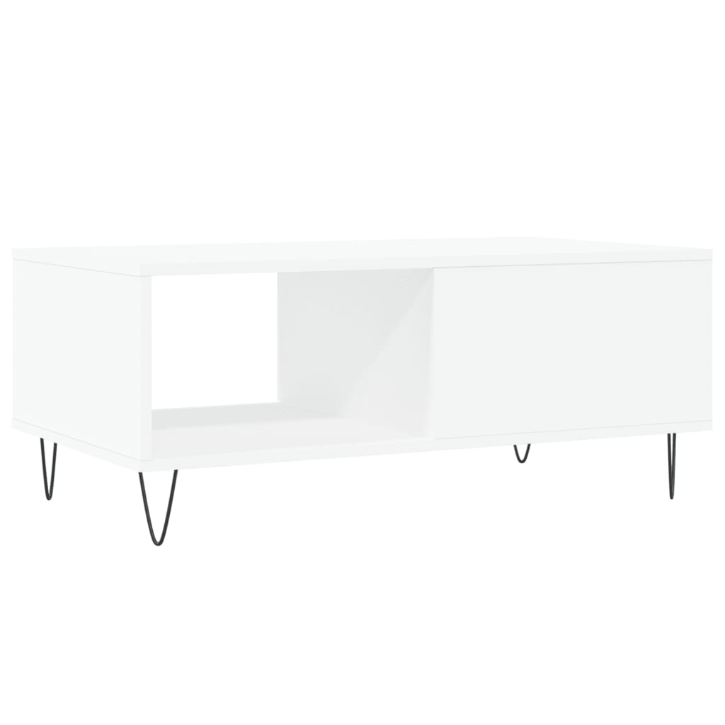 vidaXL Table basse Blanc 90x50x36,5 cm Bois d'ingénierie