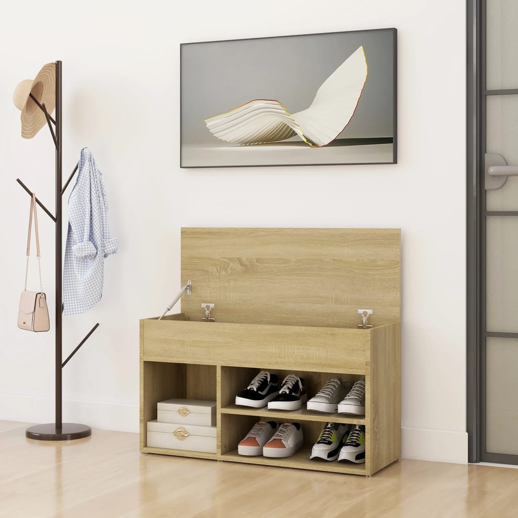 vidaXL Banc à chaussures Chêne sonoma 80x30x45 cm Bois d'ingénierie