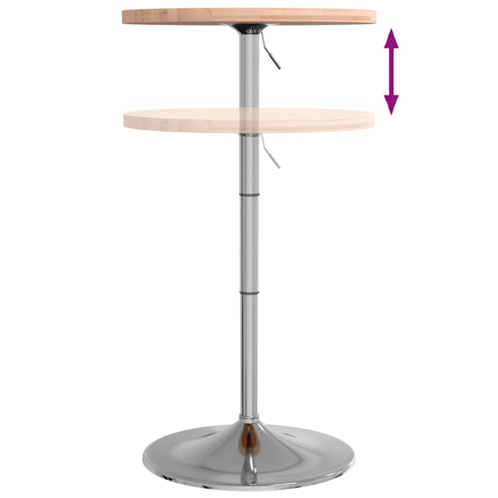 vidaXL Table de bar Ø50x90,5 cm bois massif de hêtre