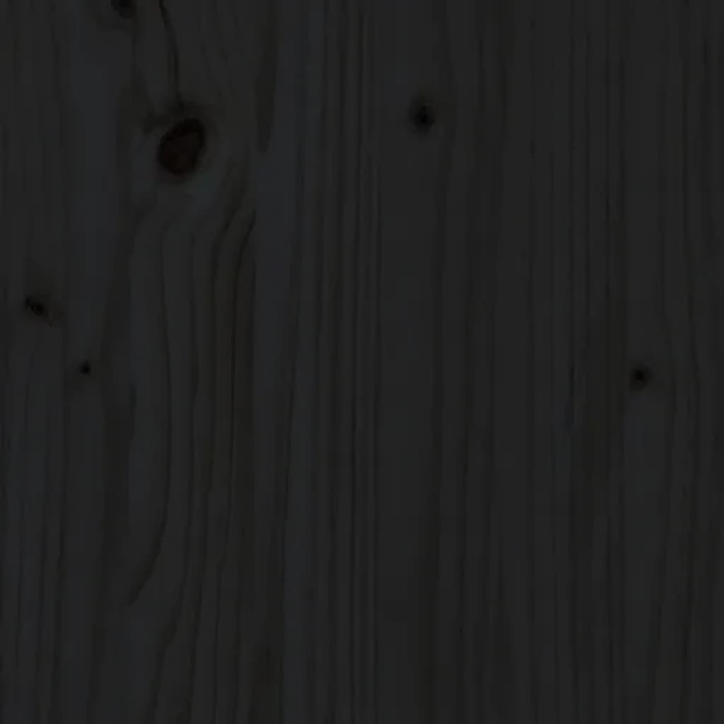 vidaXL Cadre de lit Noir 90x190 cm Simple Bois massif