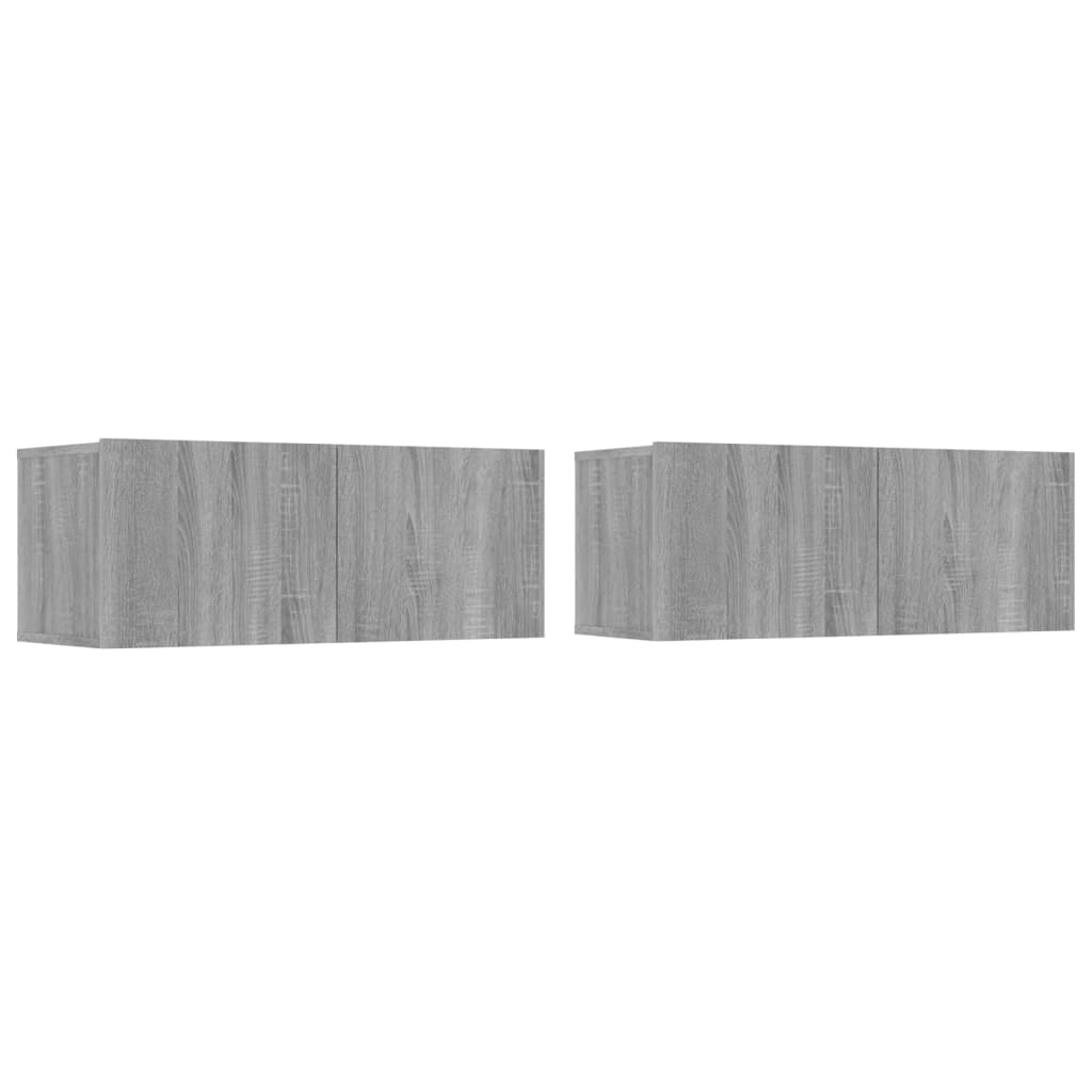 vidaXL Meubles TV 2 pcs sonoma gris 80x30x30 cm bois d'ingénierie