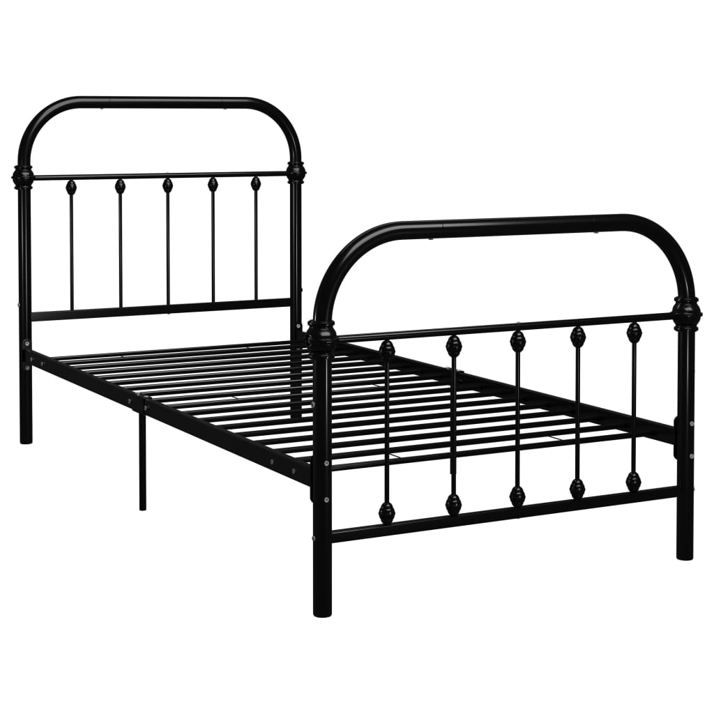 vidaXL Cadre de lit sans matelas noir métal 90x200 cm