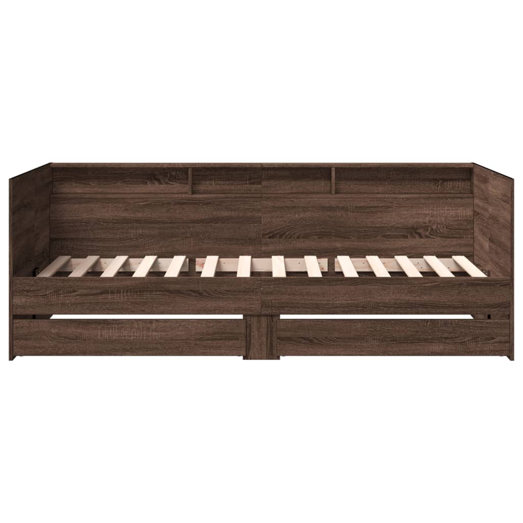 vidaXL Lit de jour avec tiroirs sans matelas chêne marron 75x190 cm