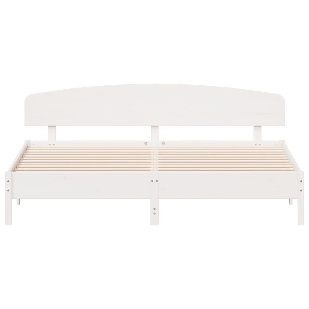 vidaXL Cadre de lit et tête de lit blanc 180x200 cm bois de pin massif