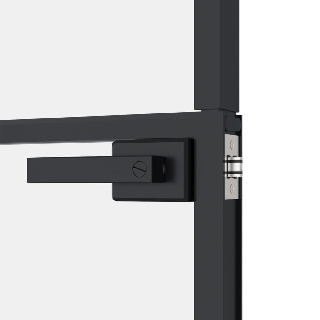 vidaXL Porte d'intérieur Noir 102x201,5 cm Trempé verre aluminium fin