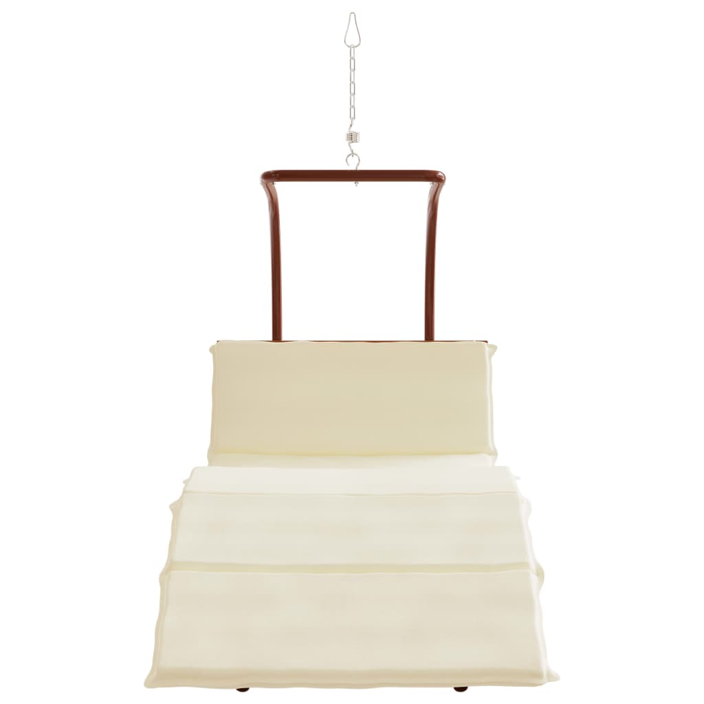 vidaXL Chaise à bascule avec coussin tissu et bois massif de peuplier