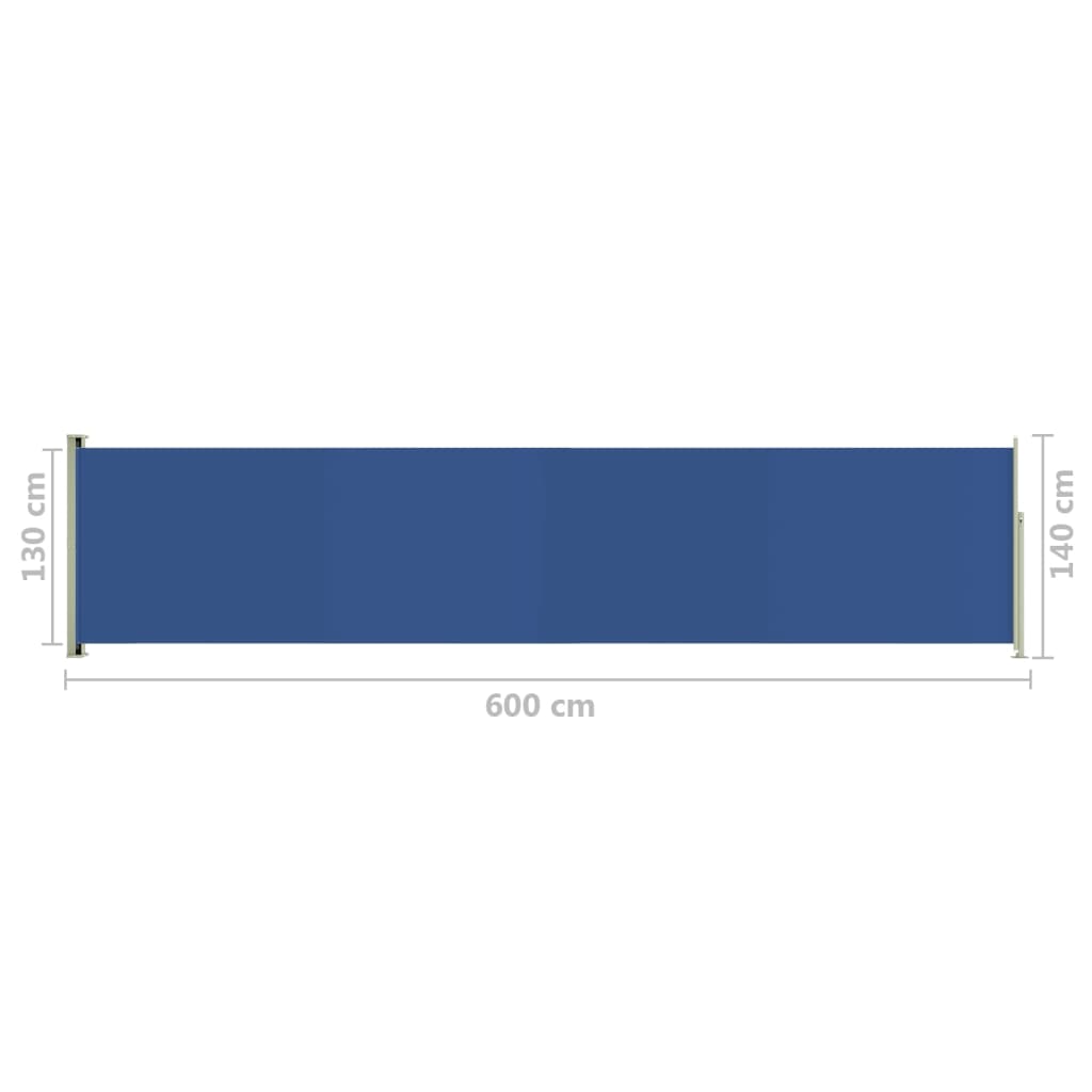 vidaXL Auvent latéral rétractable de patio 140x600 cm Bleu