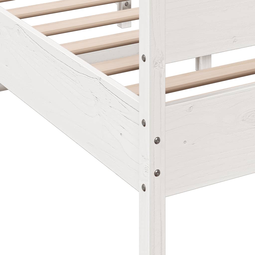 vidaXL Cadre de lit avec tête de lit blanc 140x200 cm bois pin massif