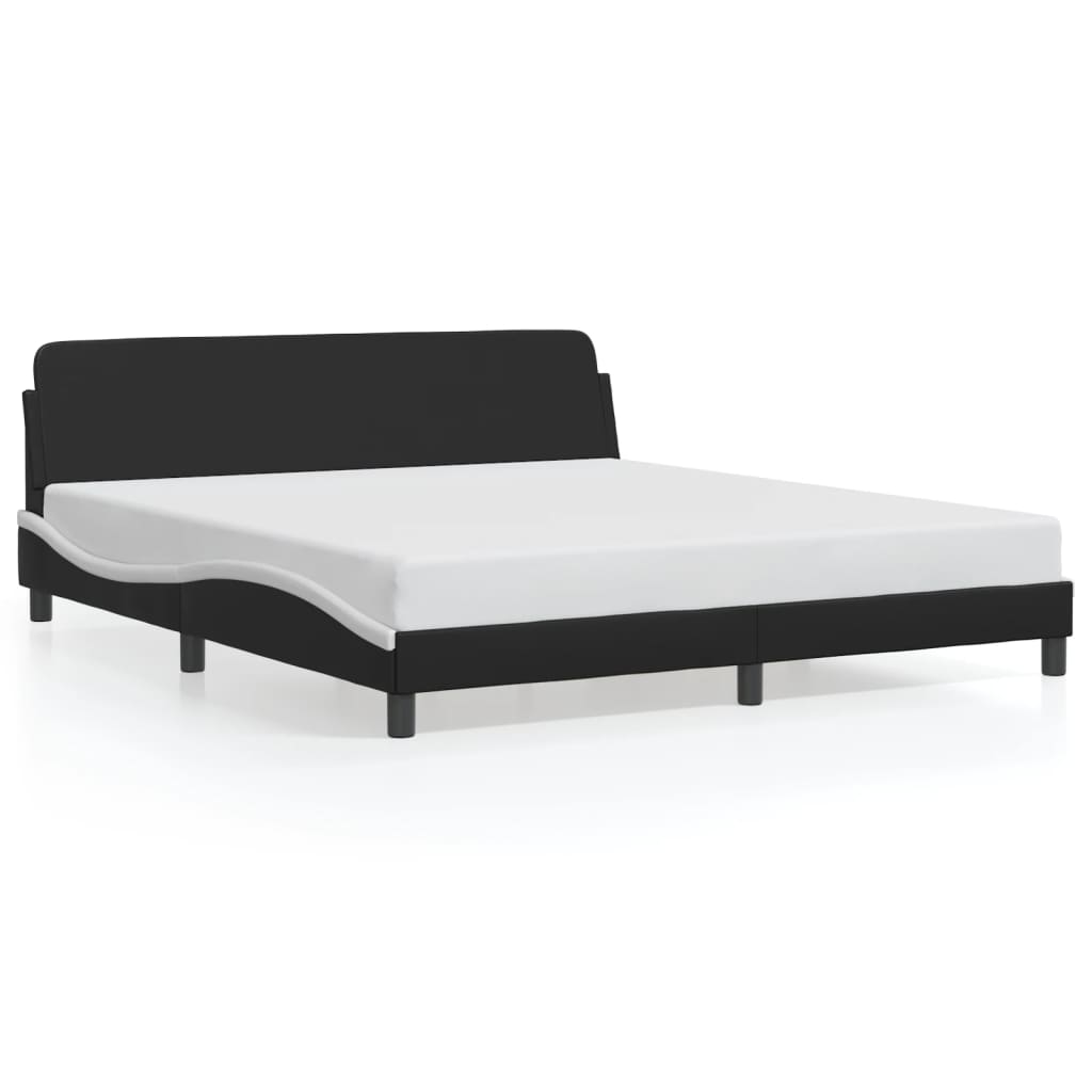 vidaXL Cadre de lit sans matelas noir et blanc 180x200 cm similicuir