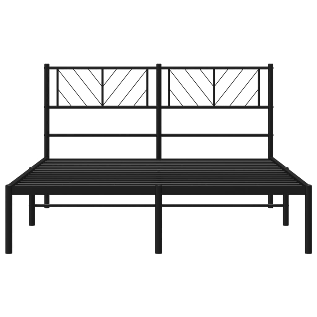 vidaXL Cadre de lit métal sans matelas avec tête de lit noir 120x190cm