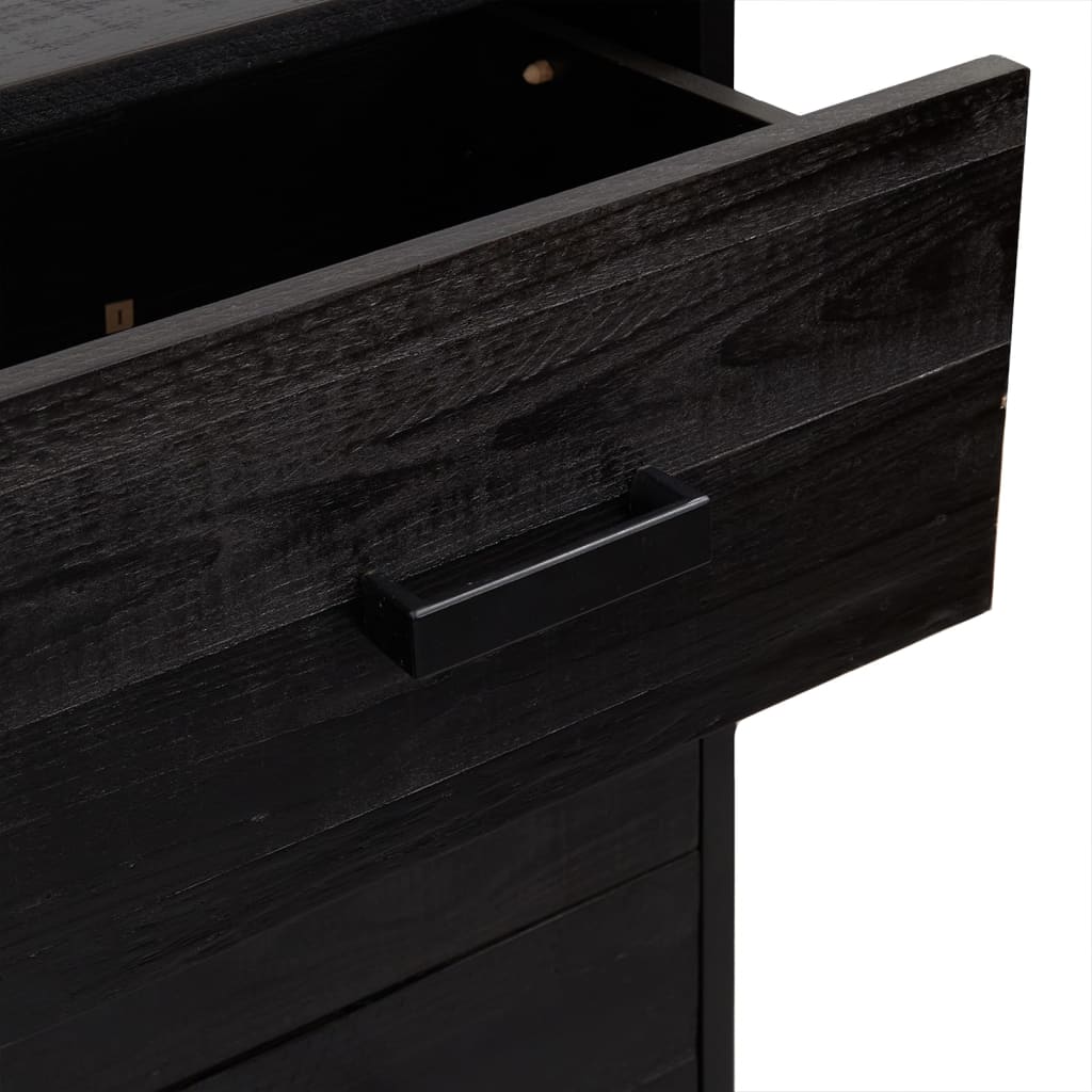 vidaXL Commode Noir 42x35x110 cm Bois de pin massif