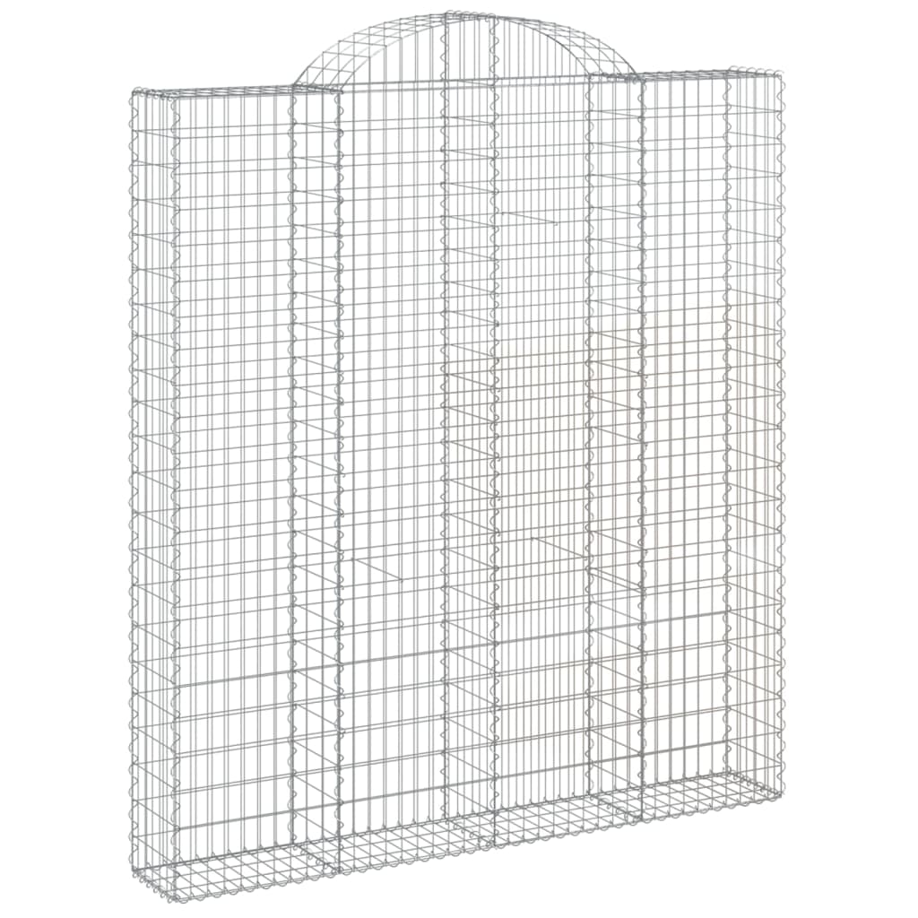 vidaXL Paniers à gabions arqués 4 pcs 200x30x220/240 cm fer galvanisé