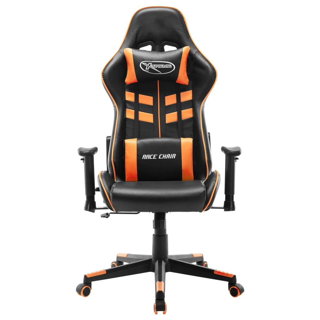 vidaXL Chaise de jeu Noir et orange Cuir artificiel