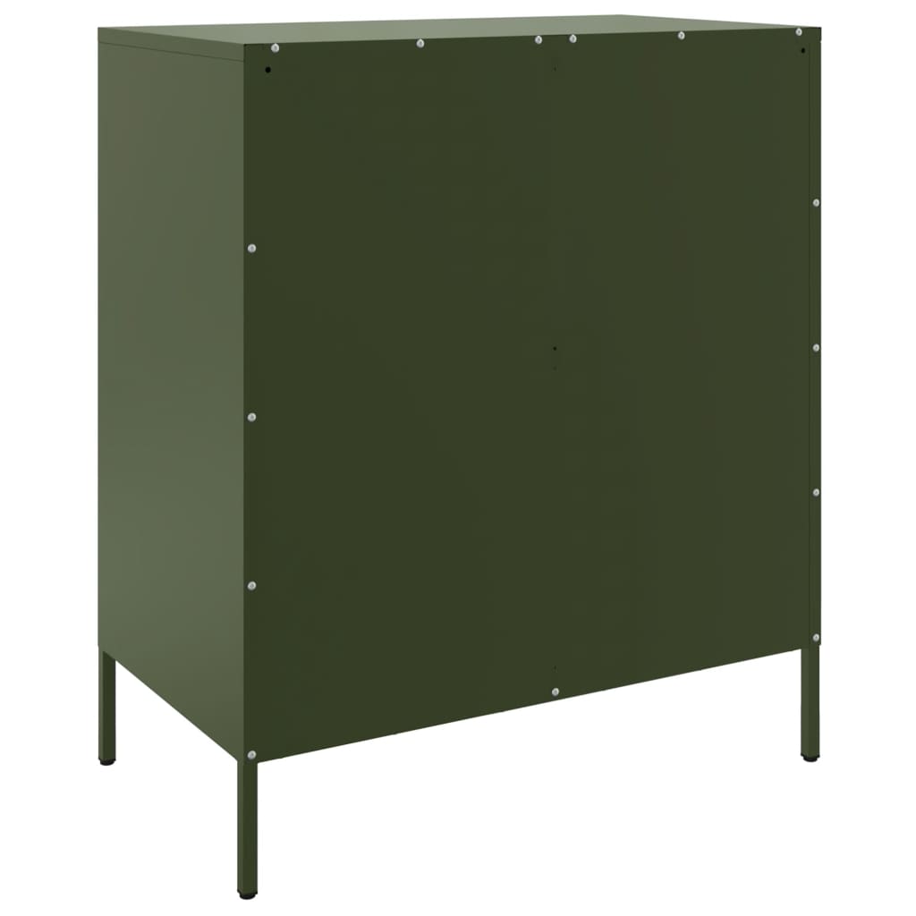 vidaXL Buffet vert olive 68x39x79 cm acier