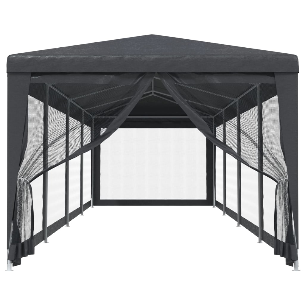 vidaXL Tente de fête et 10 parois latérales en maille Anthracite 3x12m