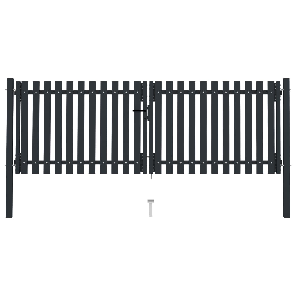 VidaXL Portail De Jardin Avec Dessus Arqué Acier 100 X 125 Cm Noir