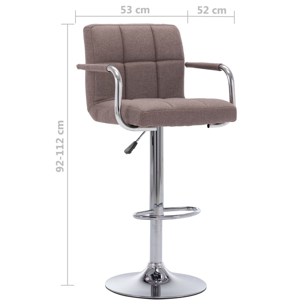 vidaXL Tabouret de bar Taupe Tissu