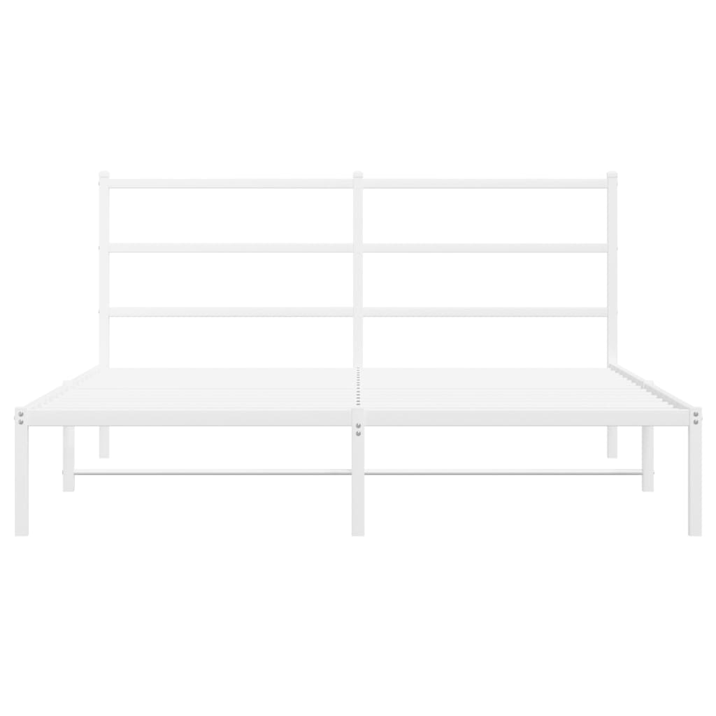 vidaXL Cadre de lit métal sans matelas et tête de lit blanc 150x200 cm