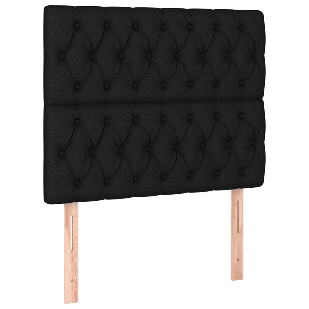 vidaXL Sommier à lattes de lit avec matelas Noir 100x200 cm Tissu