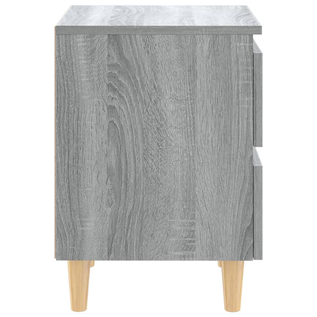 vidaXL Tables de chevet pieds en bois 2 pcs Sonoma gris 40x35x50 cm