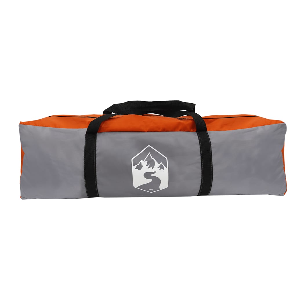 vidaXL Tente familiale tunnel 8 personnes gris et orange imperméable