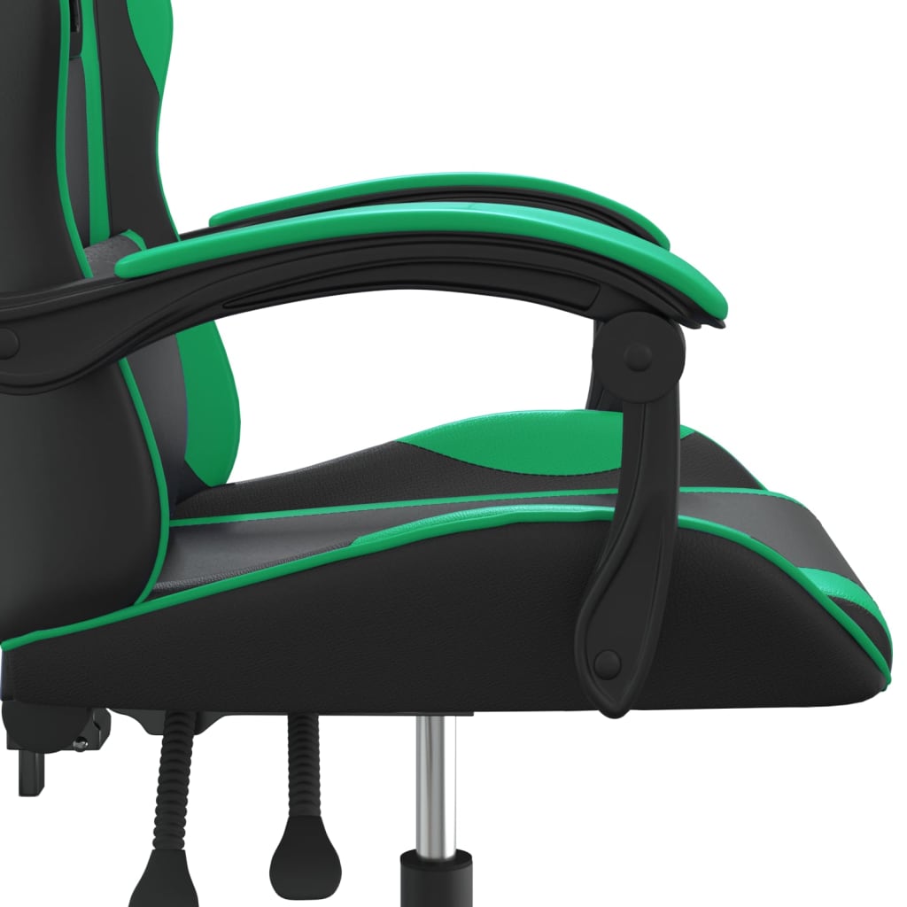 vidaXL Chaise de jeu Noir et vert Similicuir