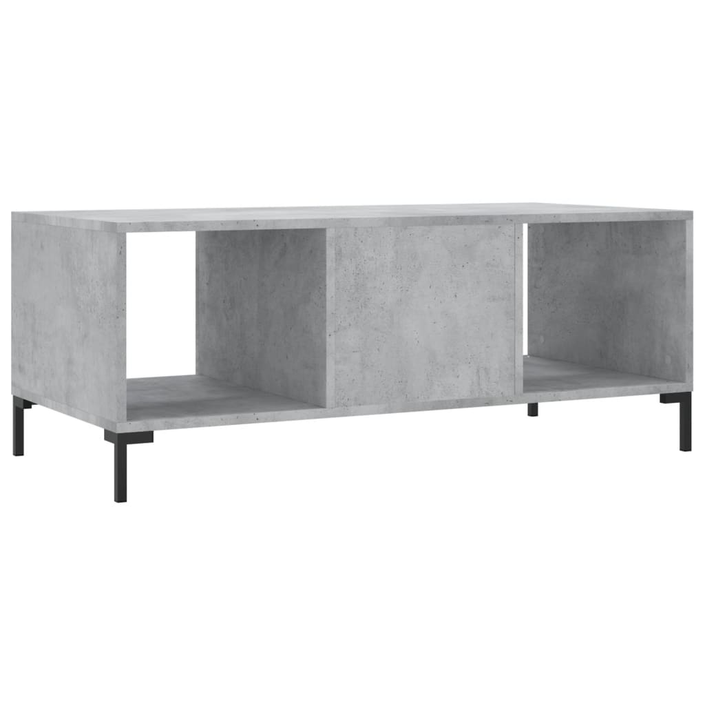 vidaXL Table basse gris béton 102x50x40 cm bois d'ingénierie