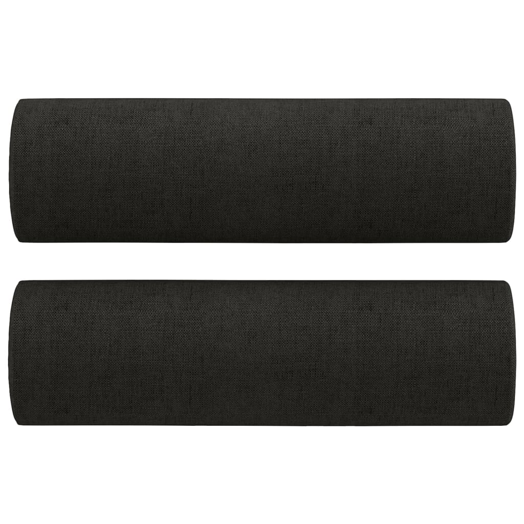 vidaXL Ensemble de canapés 3 pcs avec coussins noir tissu