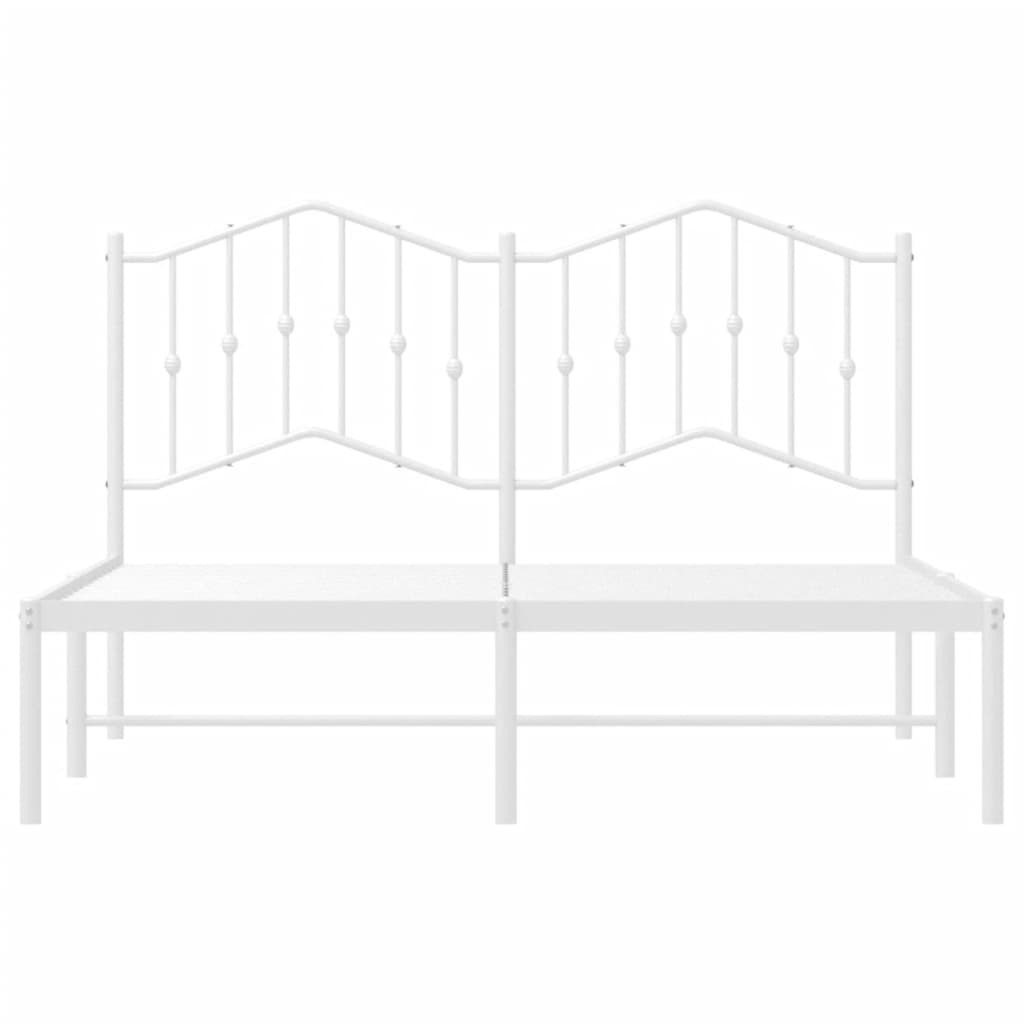 vidaXL Cadre de lit métal sans matelas et tête de lit blanc 150x200 cm