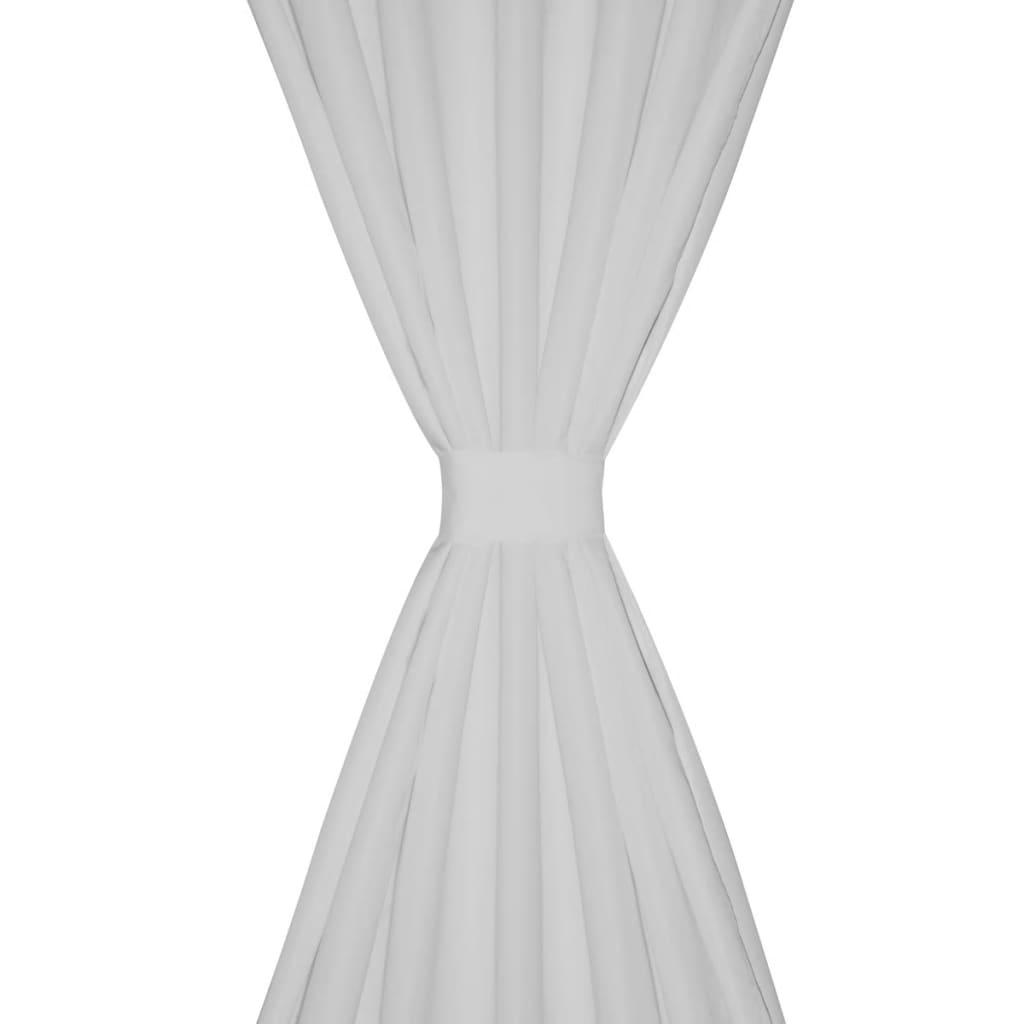 2 pcs Rideau à Passant Micro Satin Blanc 140 x 225 cm