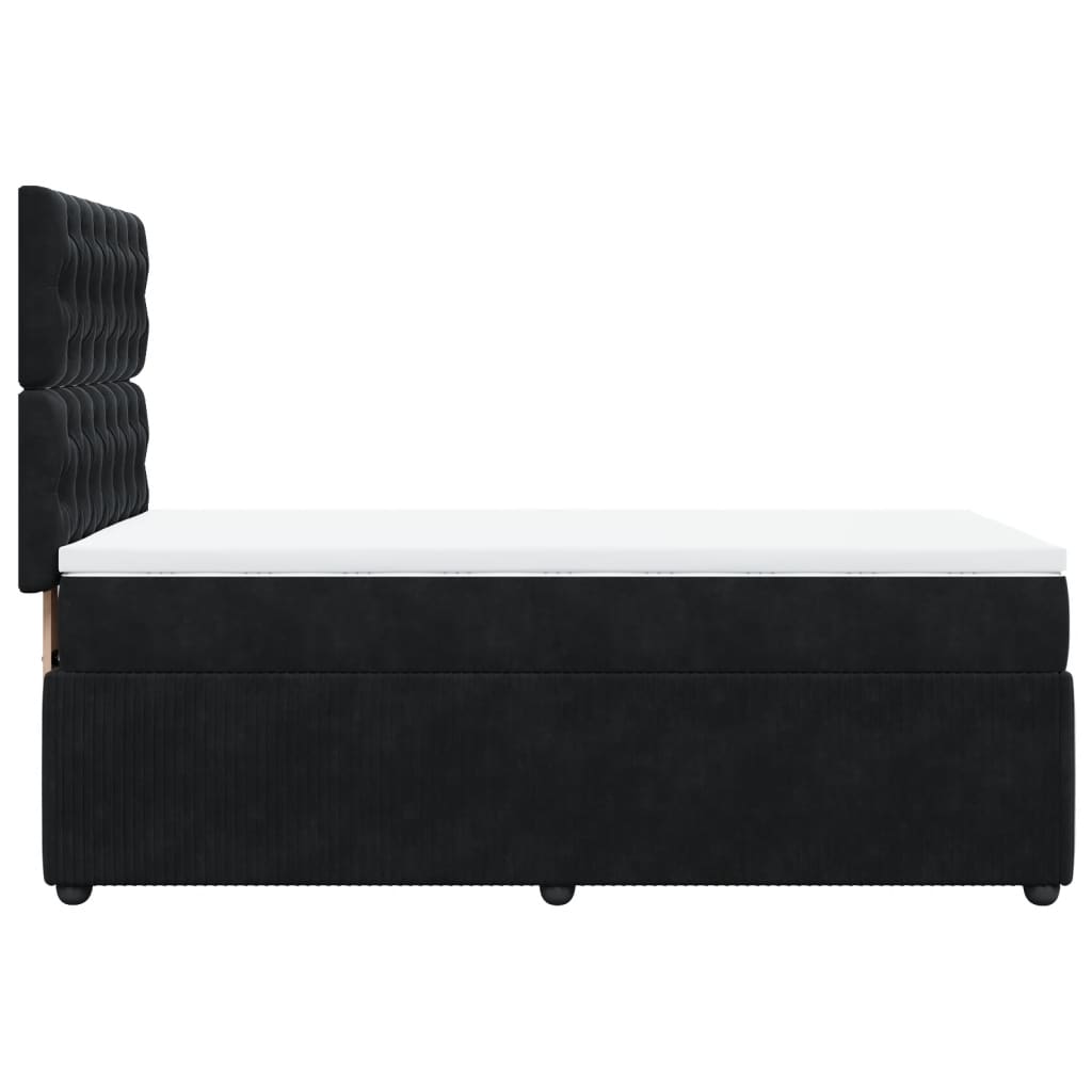 vidaXL Sommier à lattes de lit avec matelas Noir 90x190 cm Velours