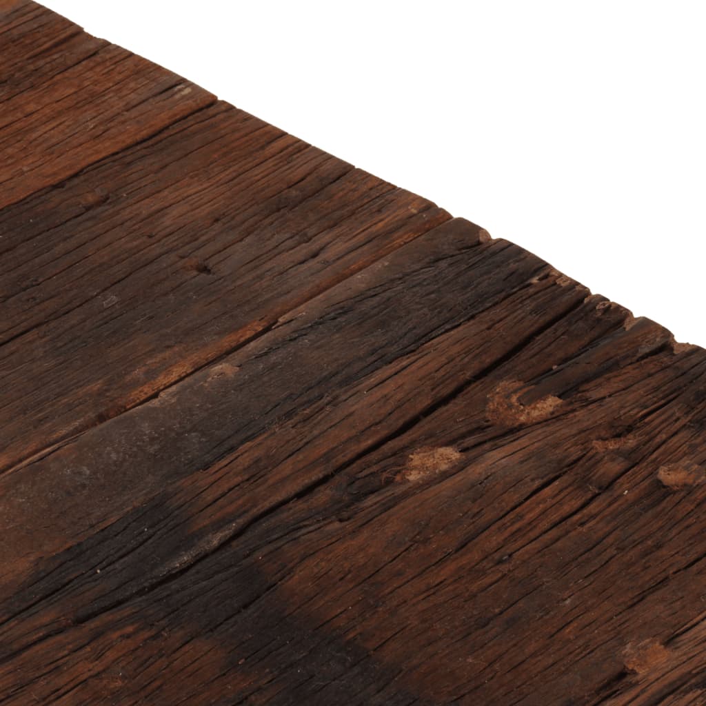 vidaXL Table basse doré acier inoxydable et bois de mélèze massif