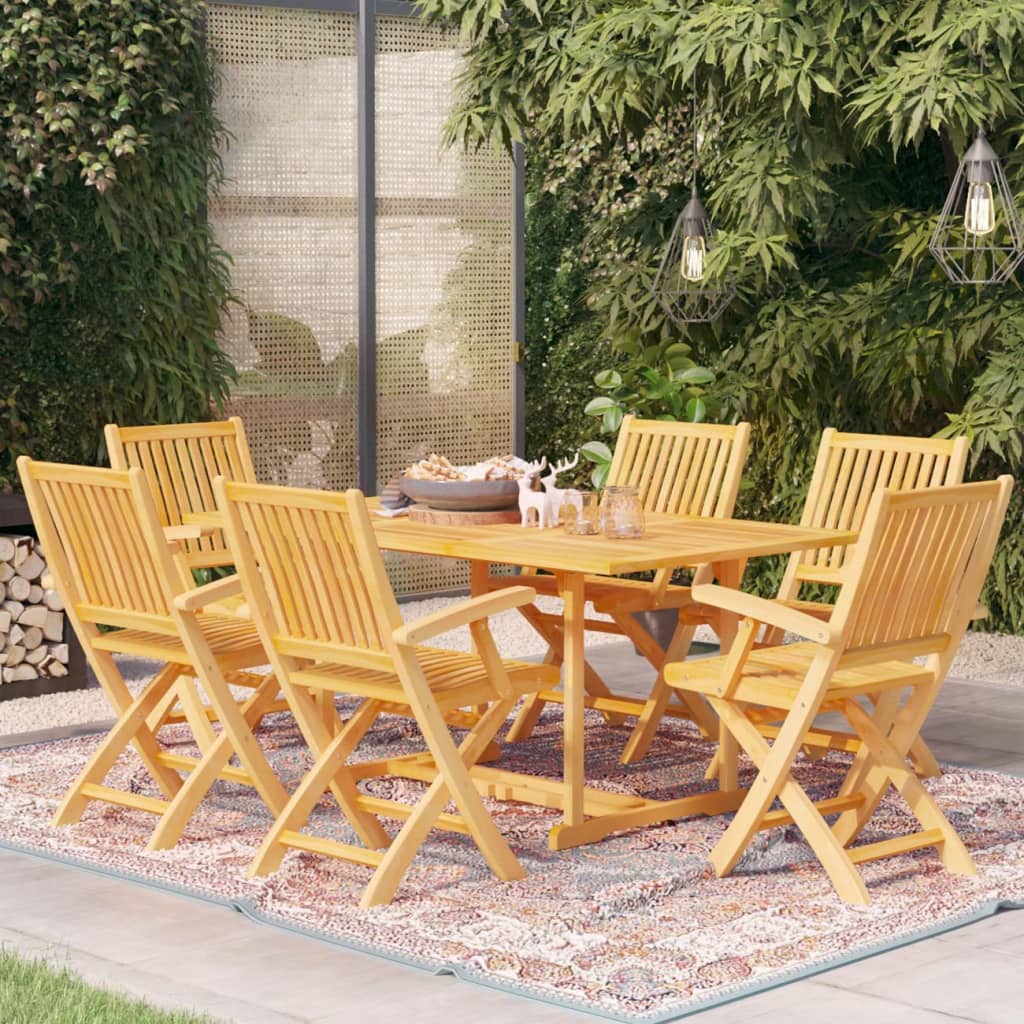 vidaXL Ensemble à manger de jardin 7 pcs Bois de teck massif