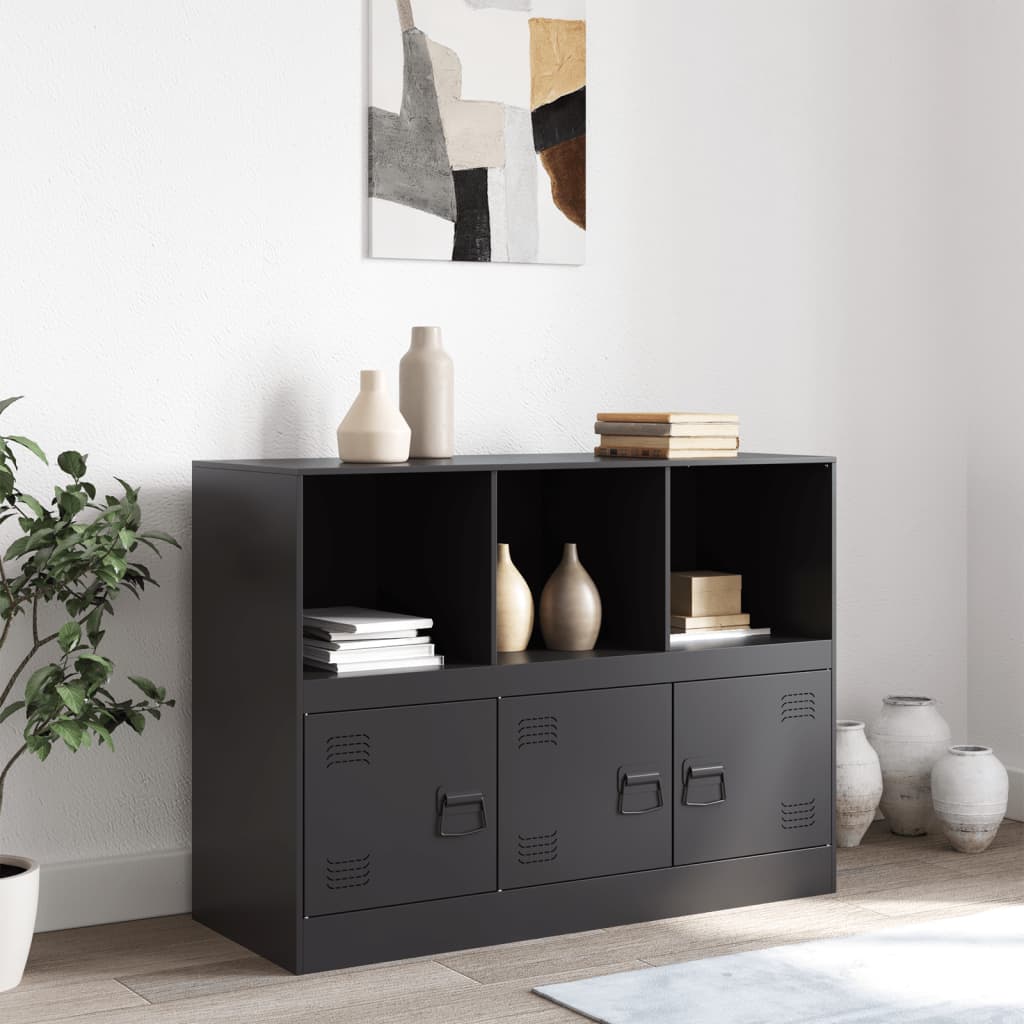 vidaXL Buffet noir 99x39x73 cm acier