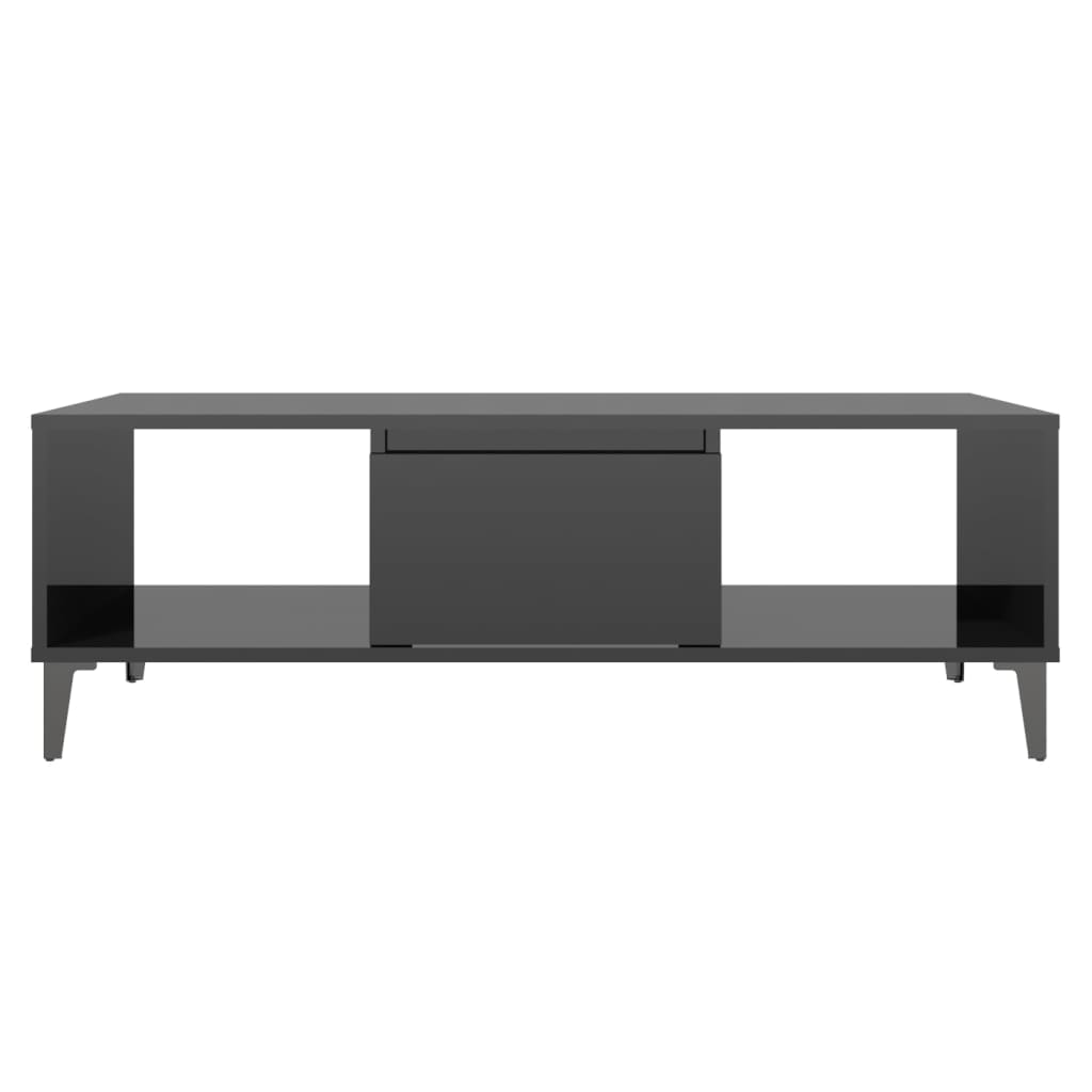 vidaXL Table basse Noir brillant 103,5x60x35 cm Aggloméré