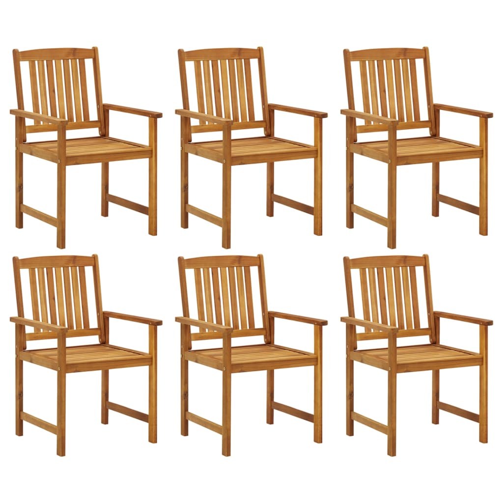 vidaXL Chaises de jardin avec coussins lot de 6 Bois d'acacia massif